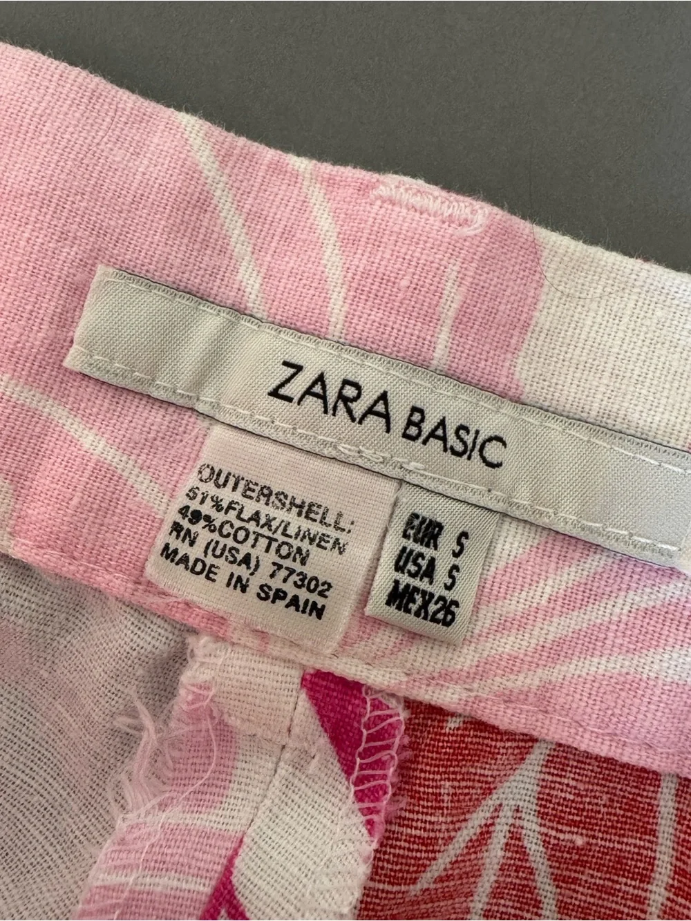 Zara Pink, Orange & Red Floral Straight Leg Trousers